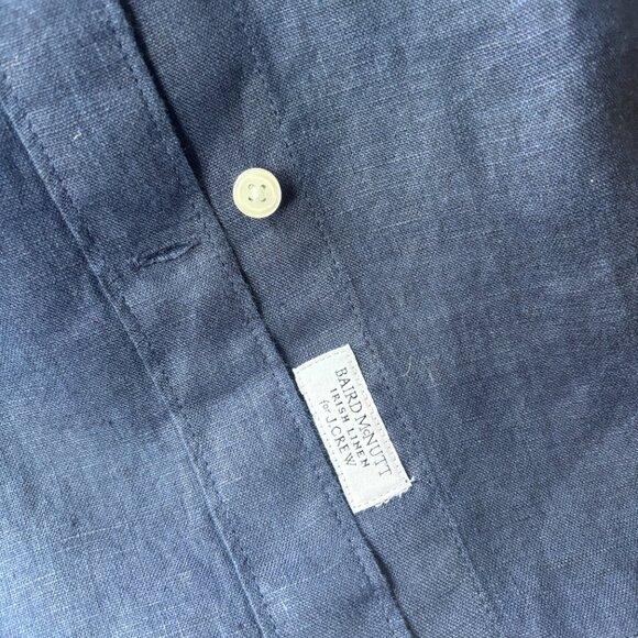 J. Crew NWT Slim-fit Baird McNutt Irish linen shirt, Navy, size 8 - Picture 5 of 5